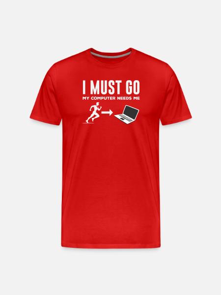 Computer Needs Me Programmierer - Männer Premium Bio T-Shirt - Rot