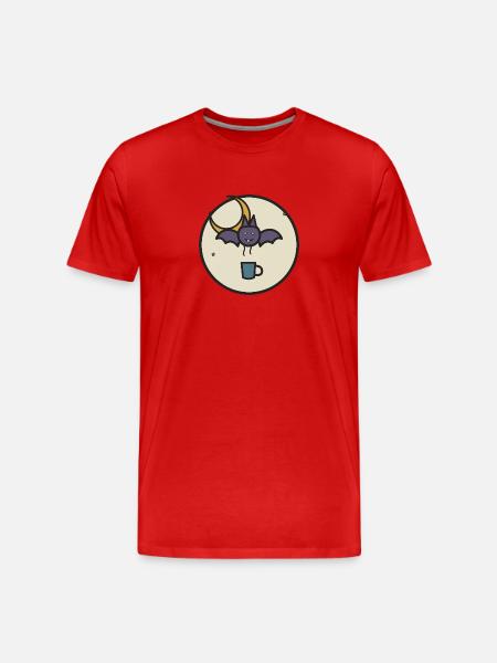 Night Flyer Bat with Tea Cup - Men's Premium Organic T-Shirt - red