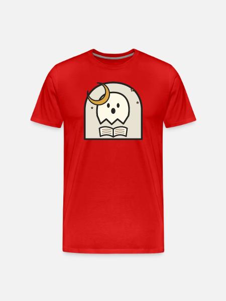 Reading Spirit Under Moonlight - Men's Premium Organic T-Shirt - red