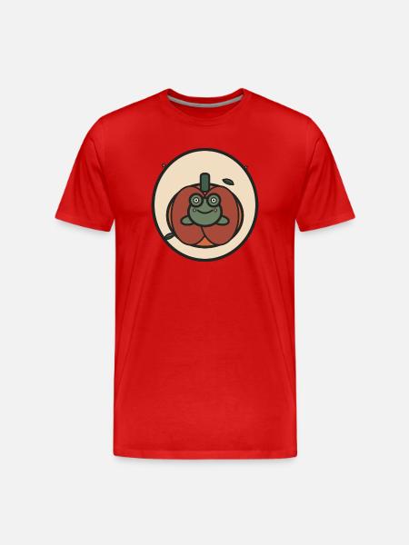 Kawaii frog in pumpkin - Men's Premium Organic T-Shirt - red