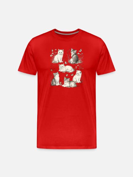 Kitten Nature - Men's Premium Organic T-Shirt - red