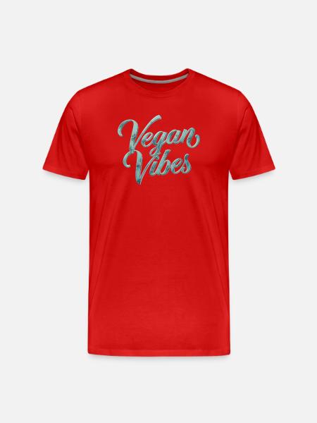 Vegan Vibes Veganism Statement - Men's Premium Organic T-Shirt - red