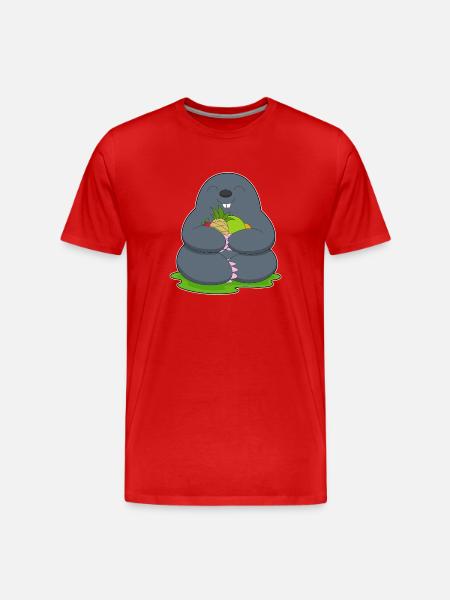 Maulwurf Obst - Männer Premium Bio T-Shirt - Rot