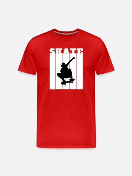 Skateboard Silhouette Skater Gift Cool Shirt - Men's Premium Organic T-Shirt - red