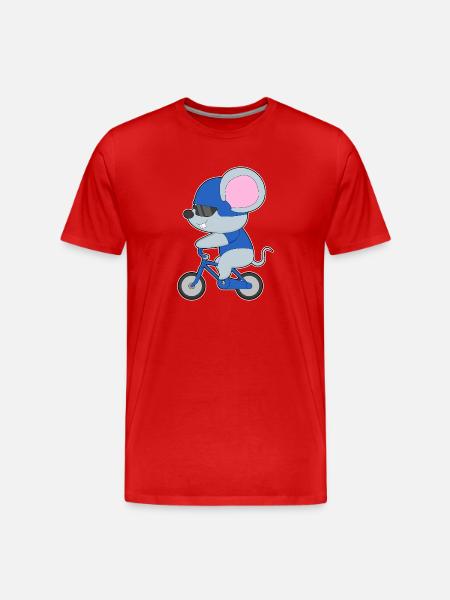 Mouse Bike - Men's Premium Organic T-Shirt - red
