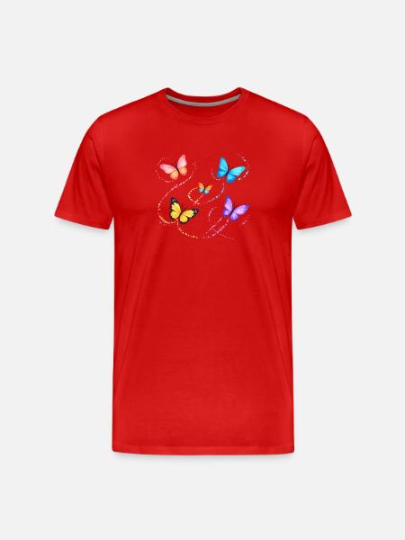 Butterflies - Men's Premium Organic T-Shirt - red