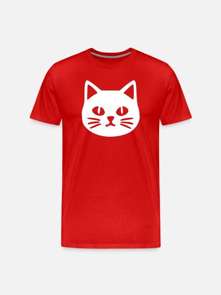 Katzengesicht Katze - Männer Premium Bio T-Shirt - Rot