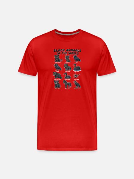 Animaux noirs de la - T-shirt bio Premium Homme - rouge