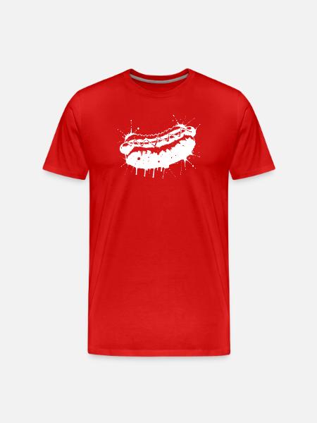 Hot Dog Ink Splash & Splash White - Männer Premium Bio T-Shirt - Rot