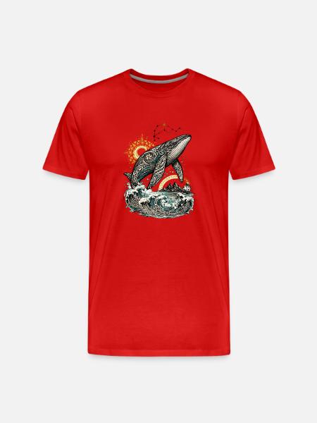 Mana-Wal – Geist des Pazifiks - Männer Premium Bio T-Shirt - Rot
