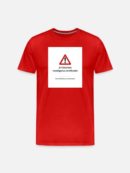 Attention : IA hallucinante - T-shirt bio Premium Homme - rouge