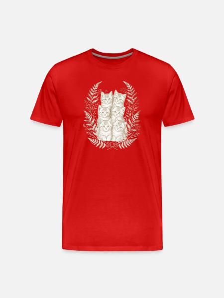 Kätzchennatur - Männer Premium Bio T-Shirt - Rot