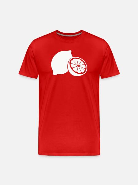 Citrus Silhouette Lemons - Men's Premium Organic T-Shirt - red