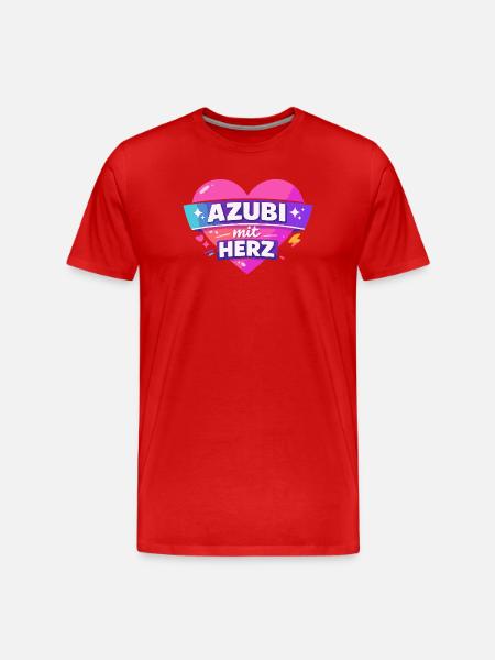 Azubi mit ganz viel Herz - Männer Premium Bio T-Shirt - Rot