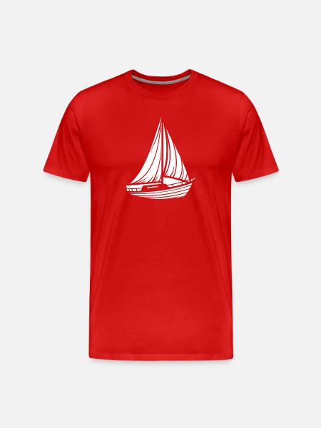 Abstraktes Segelboot Minimalistisches Design - Männer Premium Bio T-Shirt - Rot
