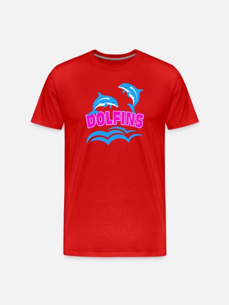 Delfin-Logo - Männer Premium Bio T-Shirt - Rot