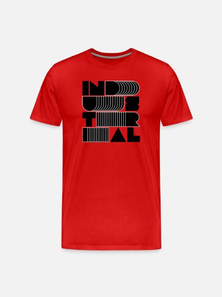 industrial Music Stacked Typography - Men's Premium Organic T-Shirt - red