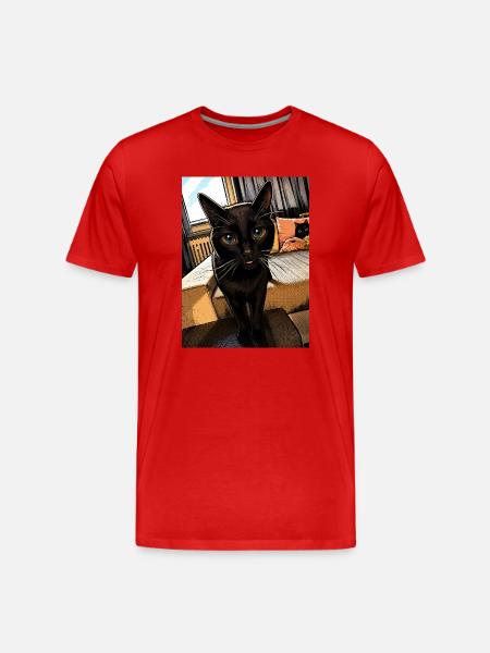Nachtkater Blick - Men's Premium Organic T-Shirt - red