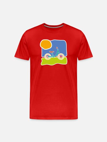 Buntes Kinderrad – Fahrt und Freiheit - Männer Premium Bio T-Shirt - Rot