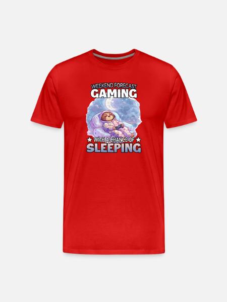 Weekend Gaming Sleep Mode Sloth - Men's Premium Organic T-Shirt - red