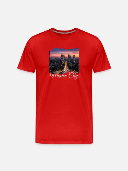 Silhouette nocturne de Mexico - T-shirt bio Premium Homme - rouge