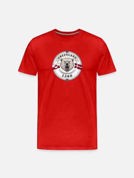 Bear Crest of Denmark Greenland - Men's Premium Organic T-Shirt - red
