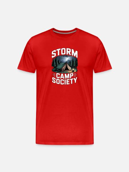 Storm Camp Society Camping - Men's Premium Organic T-Shirt - red