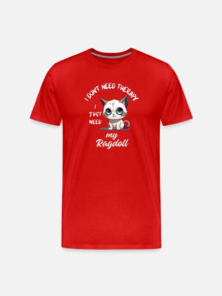 Ragdoll Cat Therapy - Men's Premium Organic T-Shirt - red