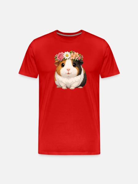 Meerschweinchen - Männer Premium Bio T-Shirt - Rot