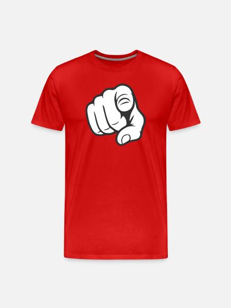 Pointing Finger You Gesture Sticker Design - Men's Premium Organic T-Shirt - red