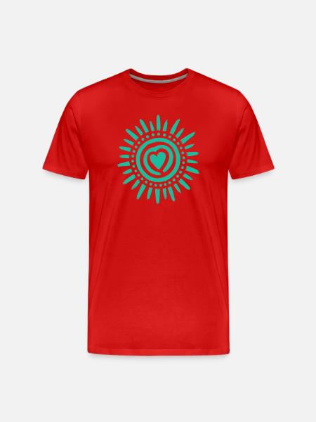 Sun Heart Circle - Men's Premium Organic T-Shirt - red