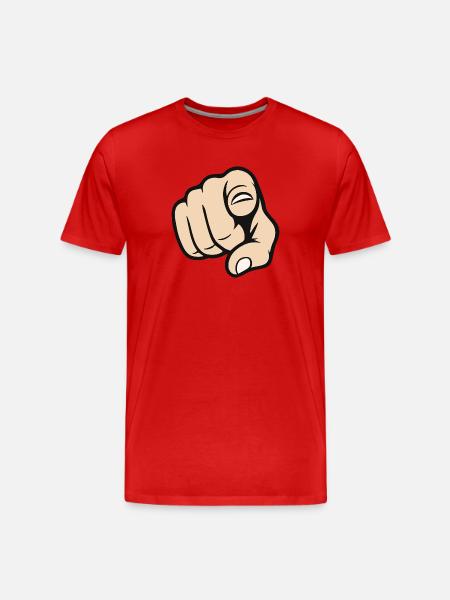 Pointing Finger You Gesture Sticker Design - Men's Premium Organic T-Shirt - red