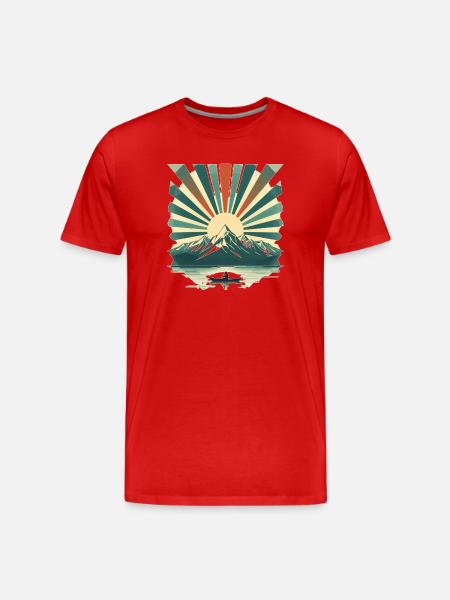 Sunrise over mountain lake - Men's Premium Organic T-Shirt - red