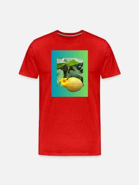Yellow zucchini with blossom - Men's Premium Organic T-Shirt - red