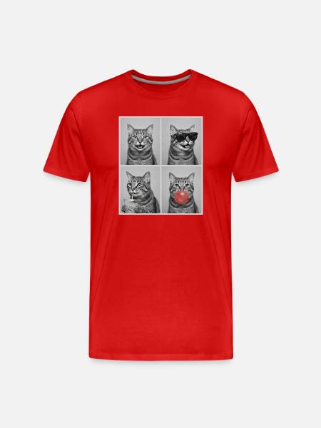 Cats American Bobtail Cat - Men's Premium Organic T-Shirt - red