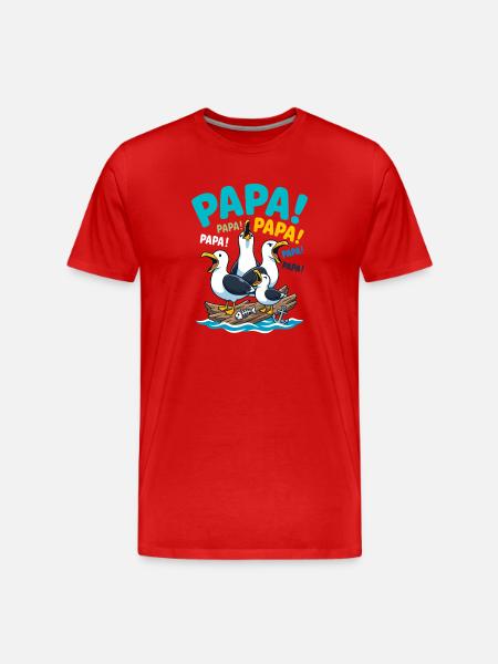 Daddy Seagulls Humor Father's Day - Men's Premium Organic T-Shirt - red