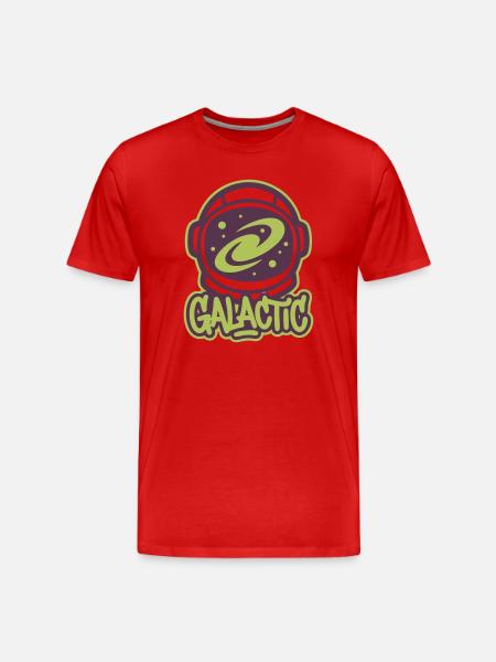 Galaxy Astronaut Helmet Logo - Men's Premium Organic T-Shirt - red