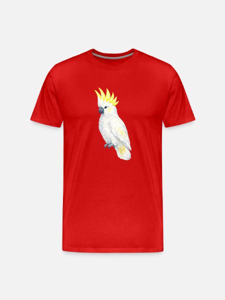 White Cockatoo Yellow Comb - Men's Premium Organic T-Shirt - red