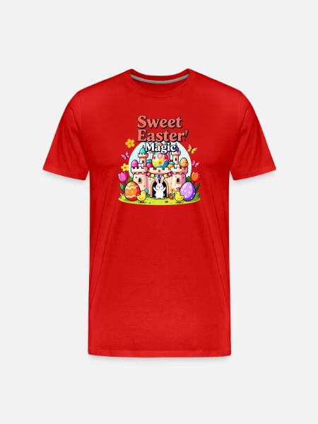 Sweet Easter Castle Magic - Men's Premium Organic T-Shirt - red