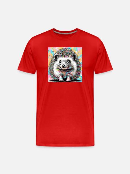 hedgehog - Men's Premium Organic T-Shirt - red