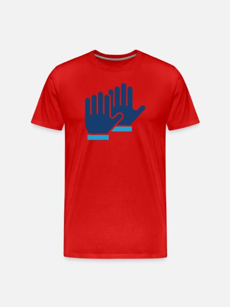 Safety Gloves Protection Line Icon - Men's Premium Organic T-Shirt - red