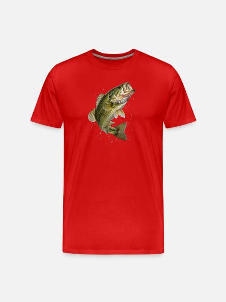 Bass in dynamic jump - Men's Premium Organic T-Shirt - red