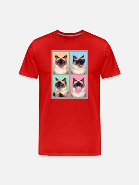 Cats Balinese Cat - Men's Premium Organic T-Shirt - red