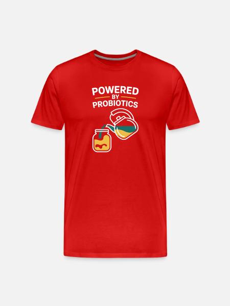 Powerded By Probiotics Kombucha Brows - Men's Premium Organic T-Shirt - red