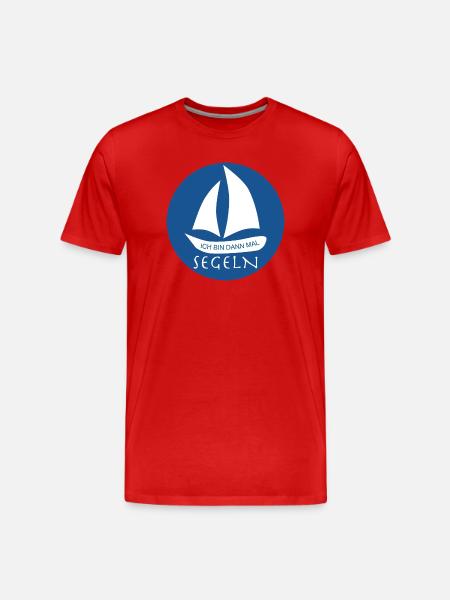 ICH_BIN_DANN_MAL_SEGELN - Männer Premium Bio T-Shirt - Rot