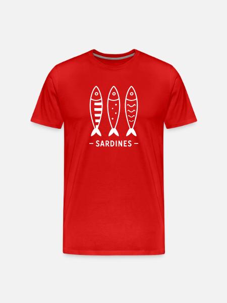 Trio sardines graphic - Men's Premium Organic T-Shirt - red