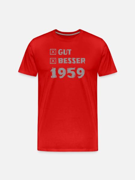 Besser 1959 - Männer Premium Bio T-Shirt - Rot
