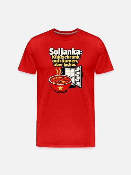 Soljanka DDR Nostalgie Kuehlschrank aufraeumen Wit - Men's Premium Organic T-Shirt - red