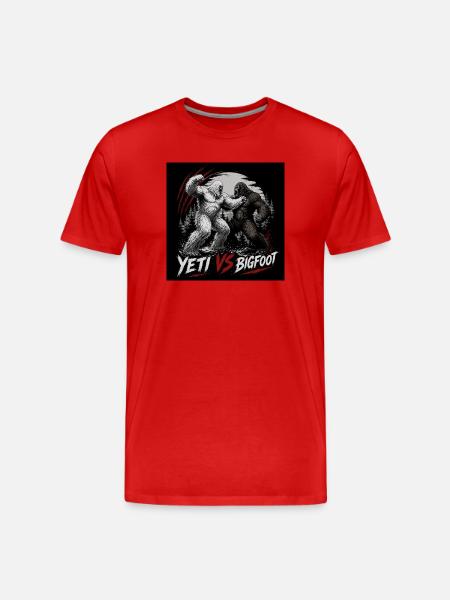 Yeti vs Bigfoot - Men's Premium Organic T-Shirt - red