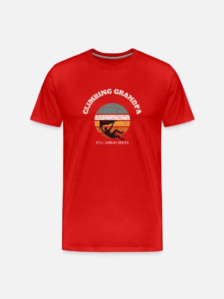 Climbing Grandpa Retro - Männer Premium Bio T-Shirt - Rot